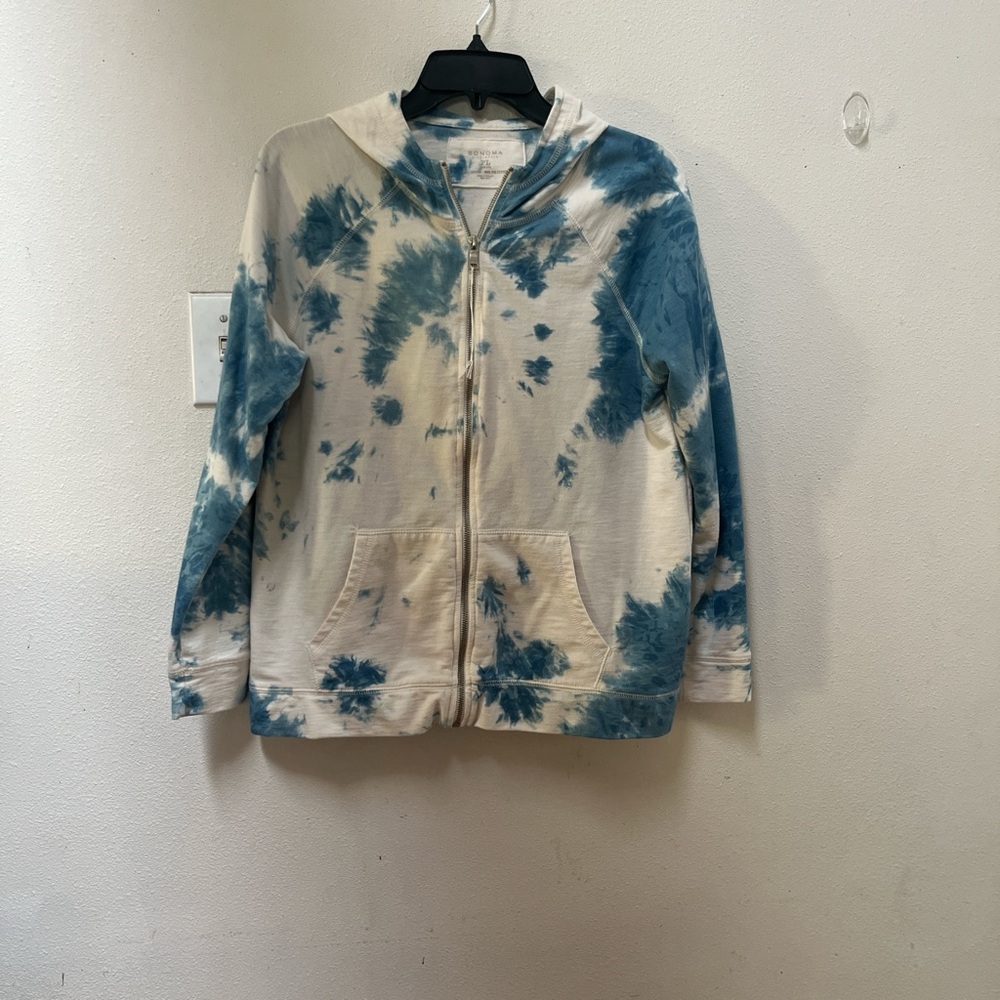 Sonoma Blue and Cream Tie-Dye Hoodie